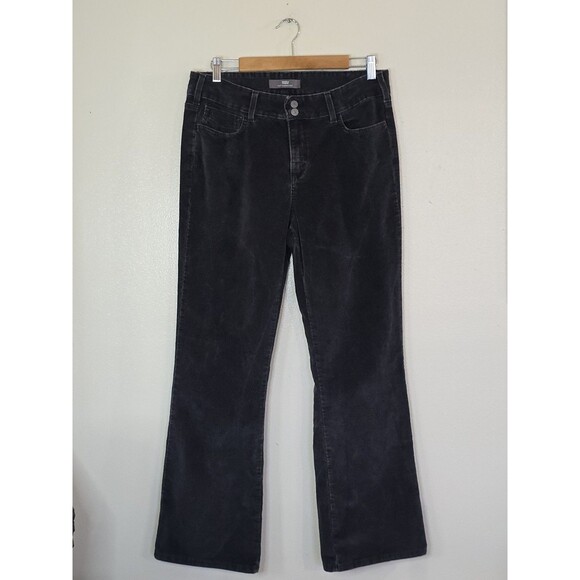 Levi's 526 Slender Bootcut Corduroy Jeans Womens Size 14 Dark Gray Flap Pockets - Picture 2 of 10